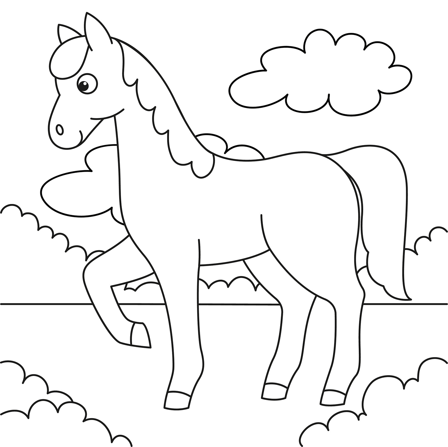 Desenho de Cavalos para colorir e imprimir: número 28