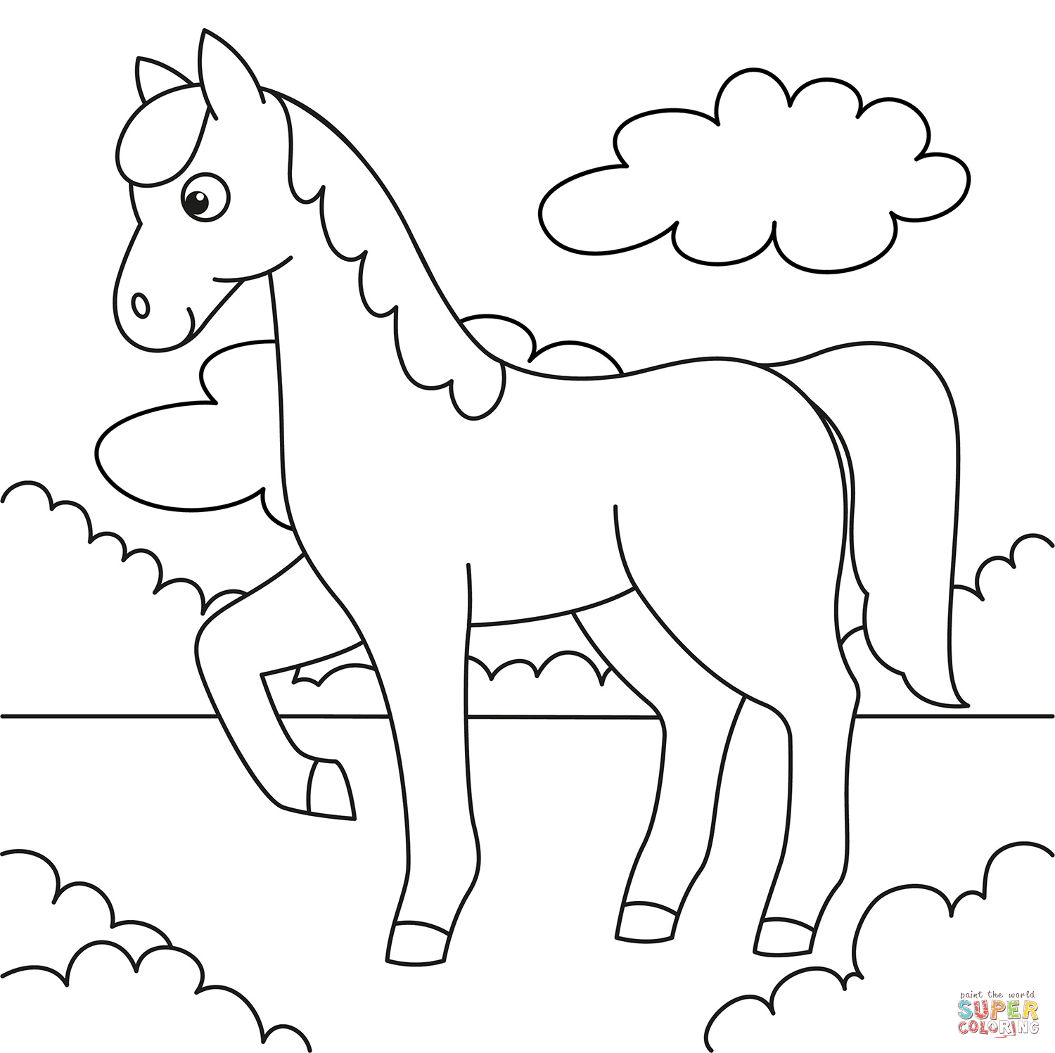 Desenho de Cavalos para colorir e imprimir: número 29