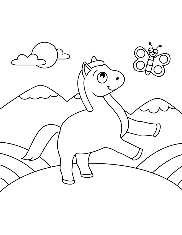 Desenho de Cavalos para colorir e imprimir: número 30
