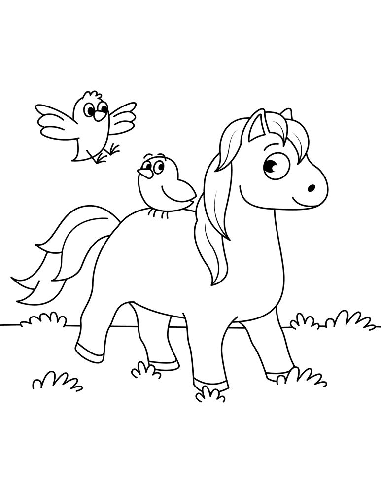 Desenho de Cavalos para colorir e imprimir: número 31