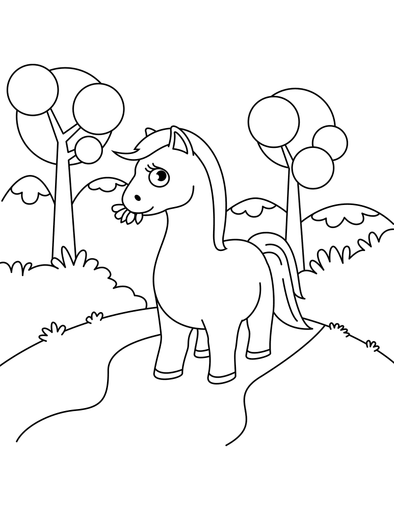 Desenho de Cavalos para colorir e imprimir: número 32