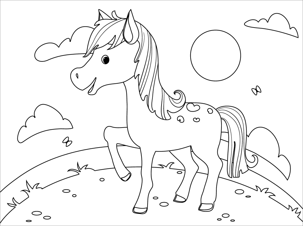 Desenho de Cavalos para colorir e imprimir: número 33