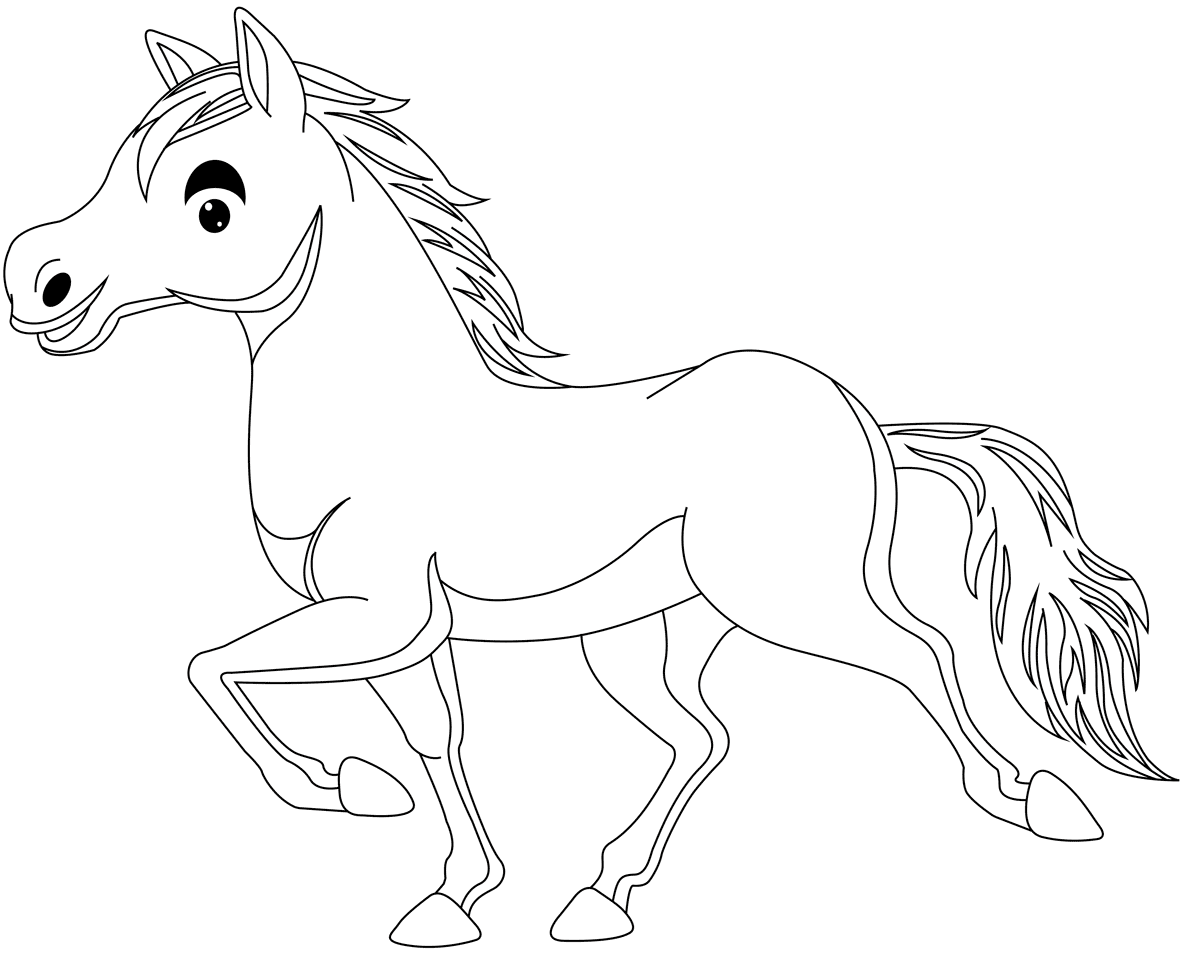 Desenho de Cavalos para colorir e imprimir: número 35