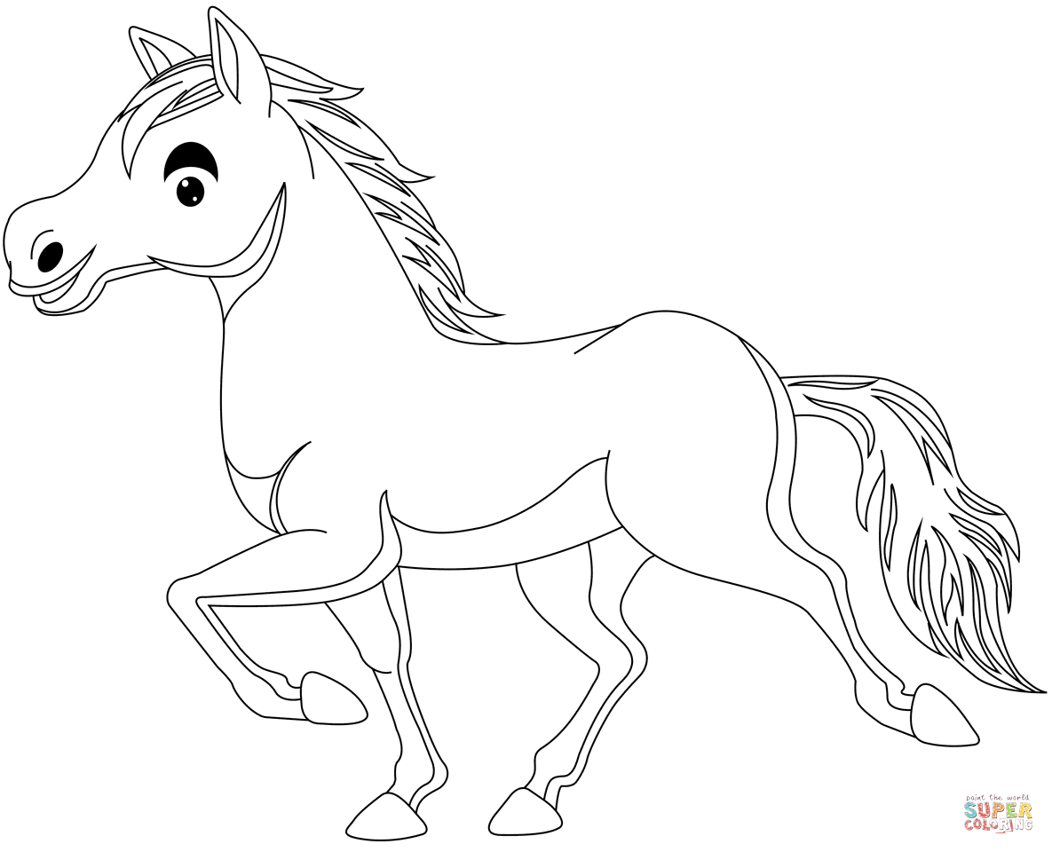 Desenho de Cavalos para colorir e imprimir: número 36