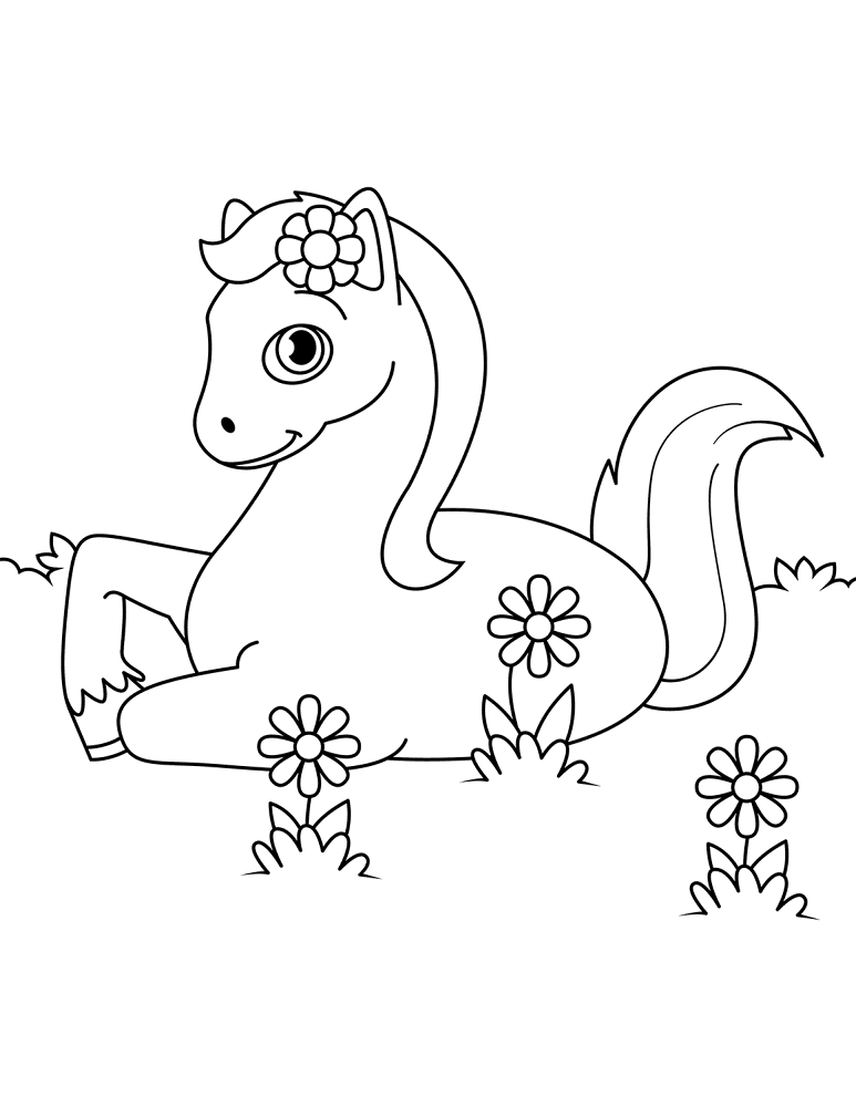 Desenho de Cavalos para colorir e imprimir: número 37
