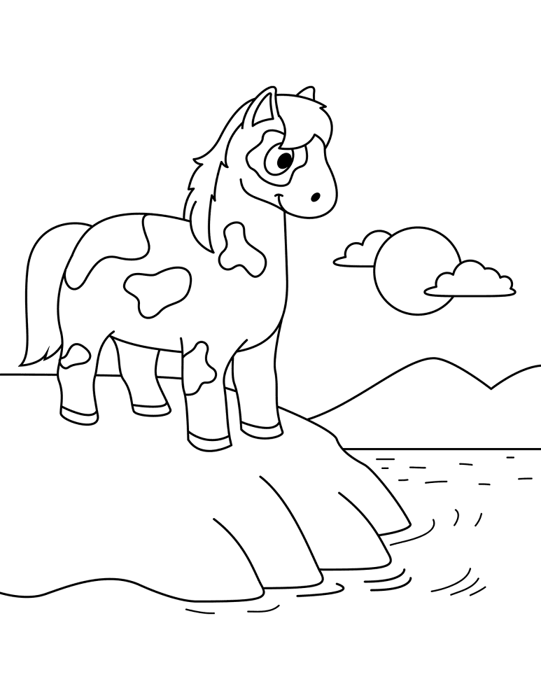Desenho de Cavalos para colorir e imprimir: número 39
