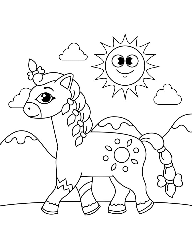 Desenho de Cavalos para colorir e imprimir: número 40