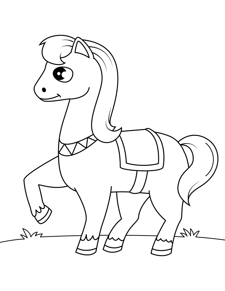 Desenho de Cavalos para colorir e imprimir: número 41