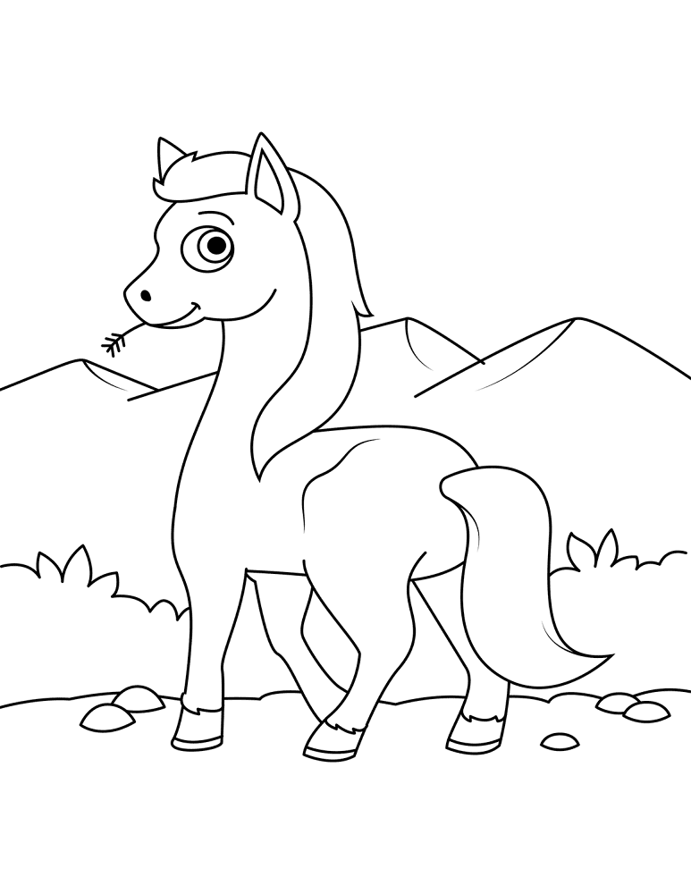 Desenho de Cavalos para colorir e imprimir: número 42