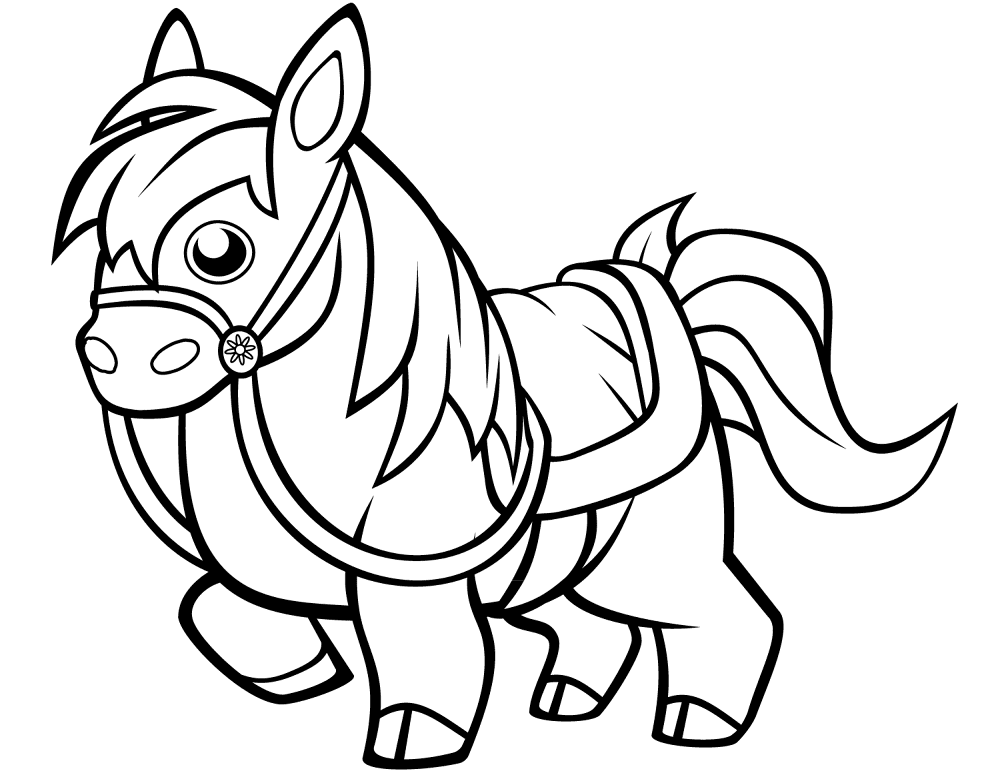 Desenho de Cavalos para colorir e imprimir: número 43