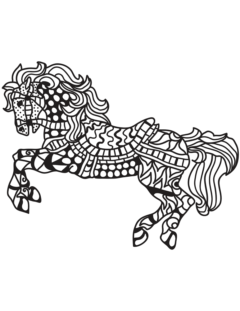 Desenho de Cavalos para colorir e imprimir: número 44