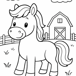 Desenho de Cavalos para colorir e imprimir: número 45