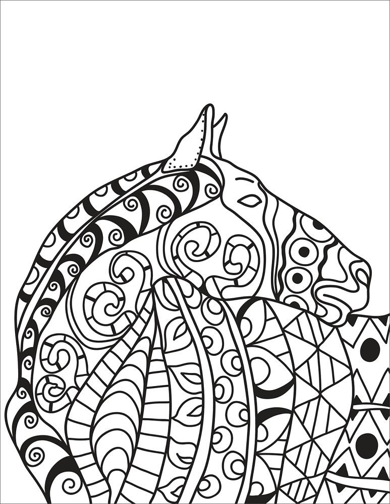 Desenho de Cavalos para colorir