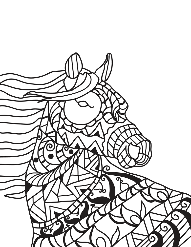 Desenho de Cavalos para colorir