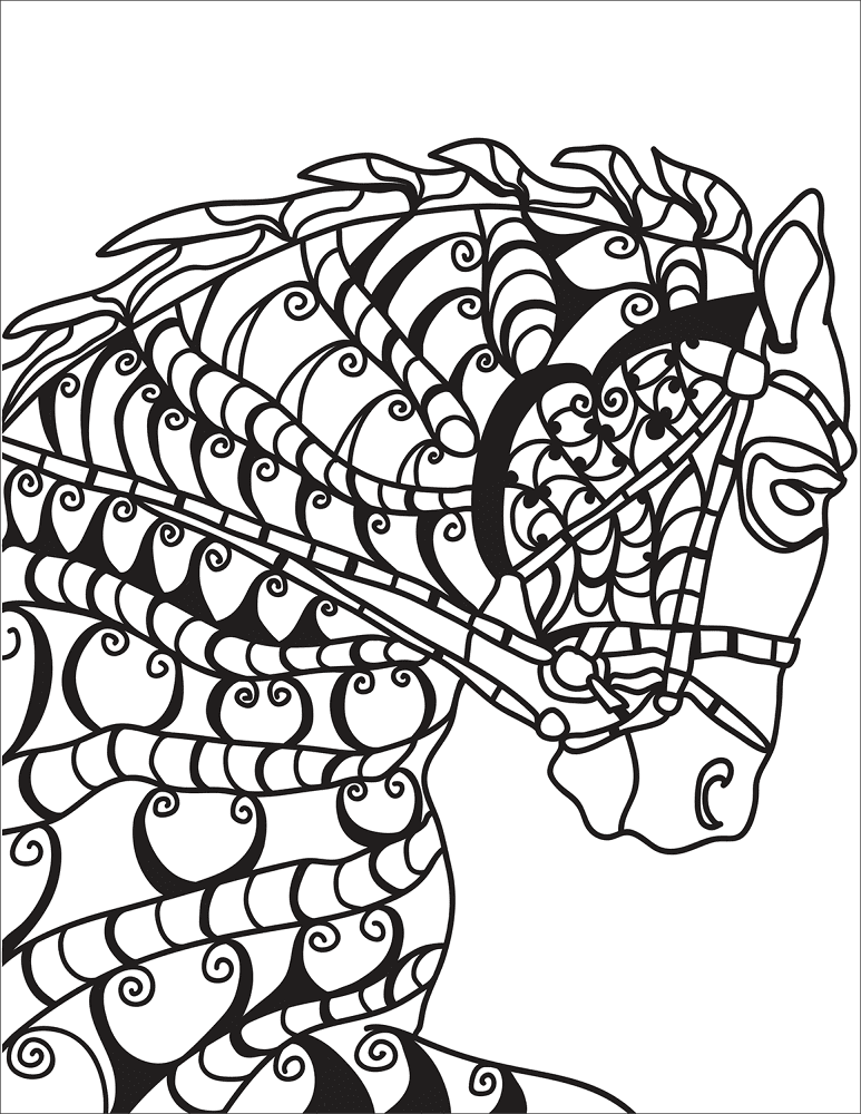 Desenho de Cavalos para colorir