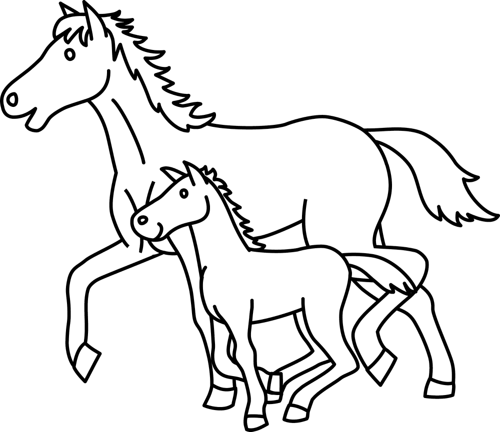 Desenho de Cavalos para colorir