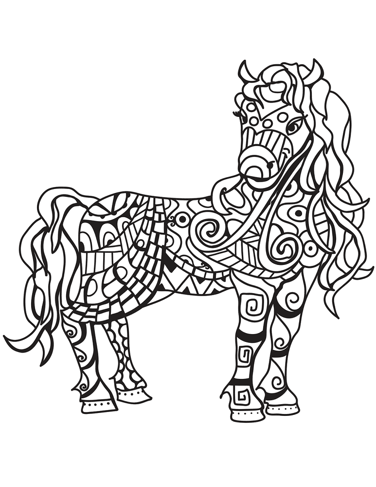 Desenho de Cavalos para colorir