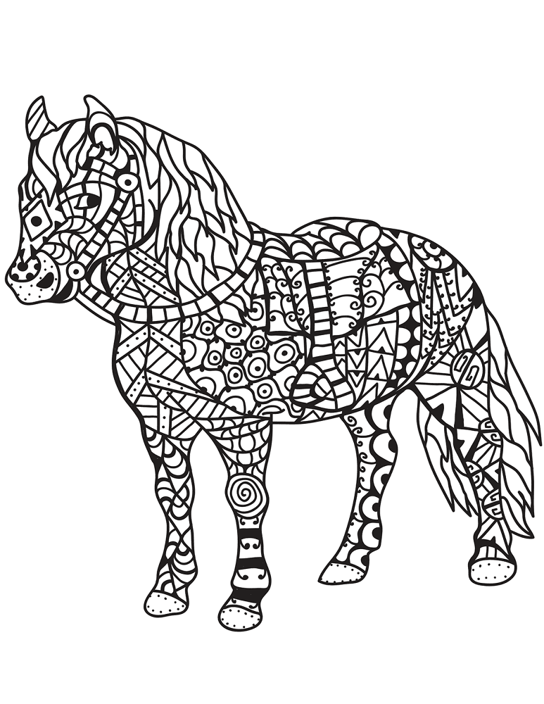 Desenho de Cavalos para colorir