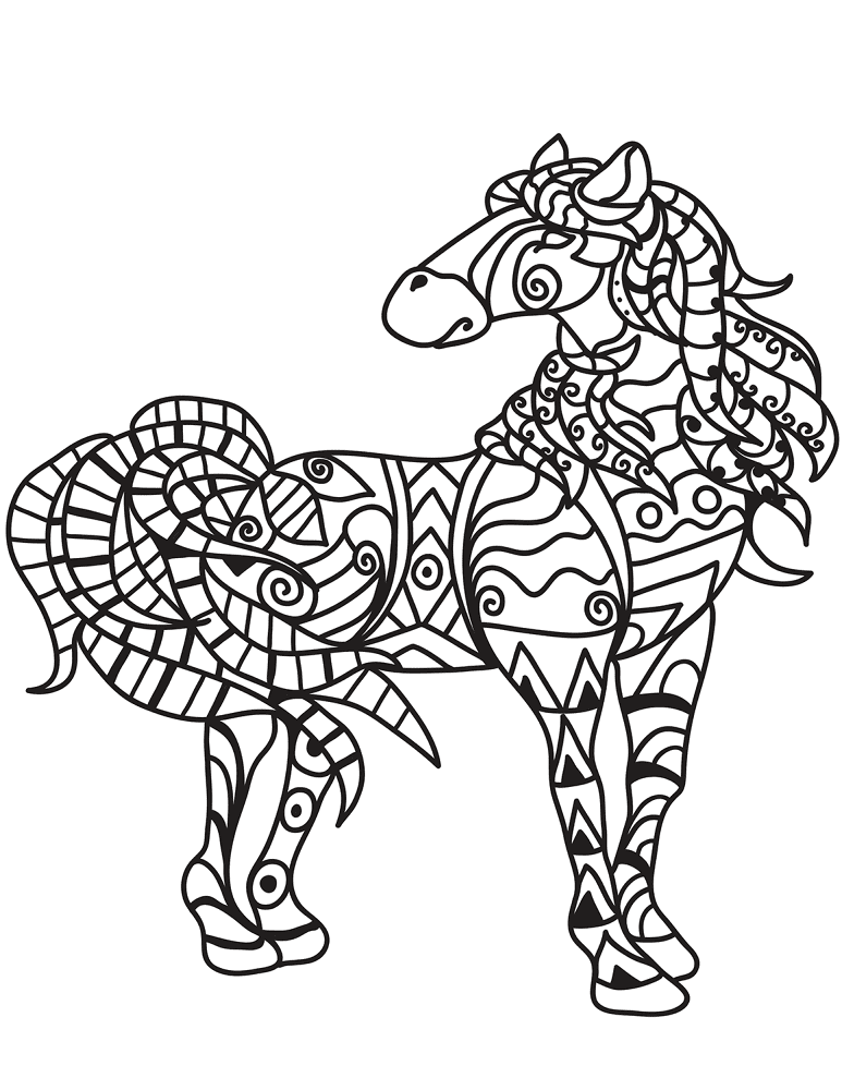 Desenho de Cavalos para colorir