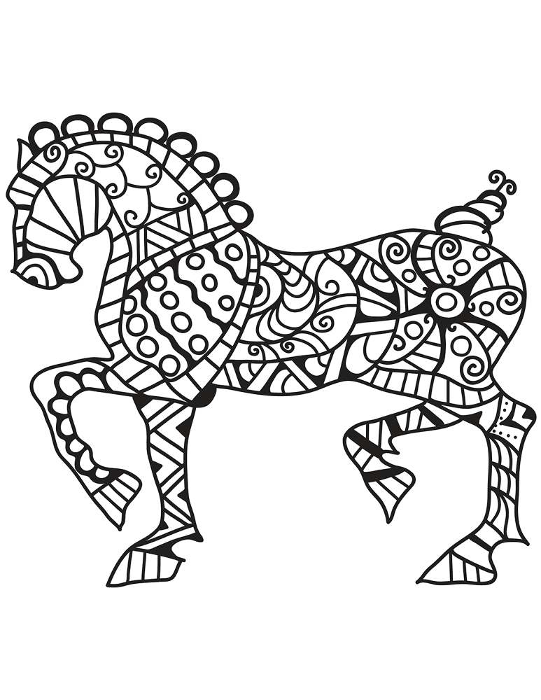 Desenho de Cavalos para colorir