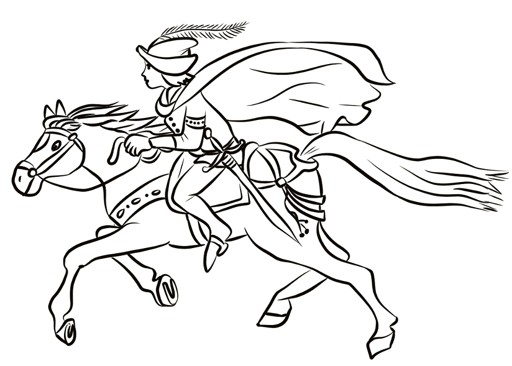 Desenho de Cavalos para colorir