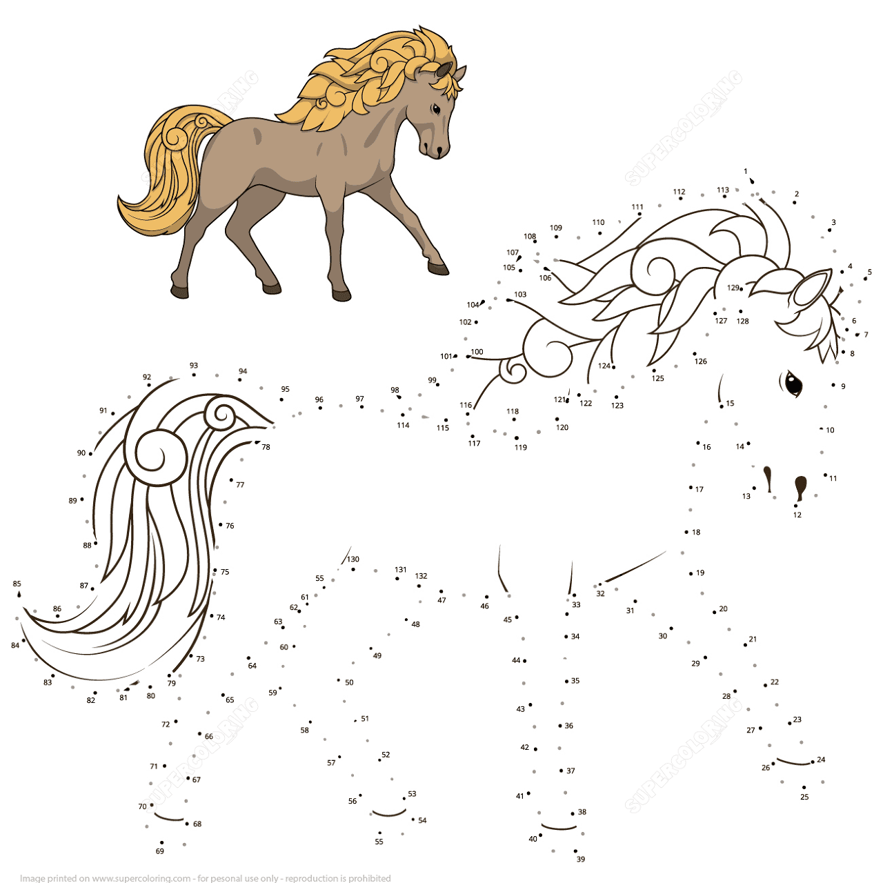 Desenho de Cavalos para colorir