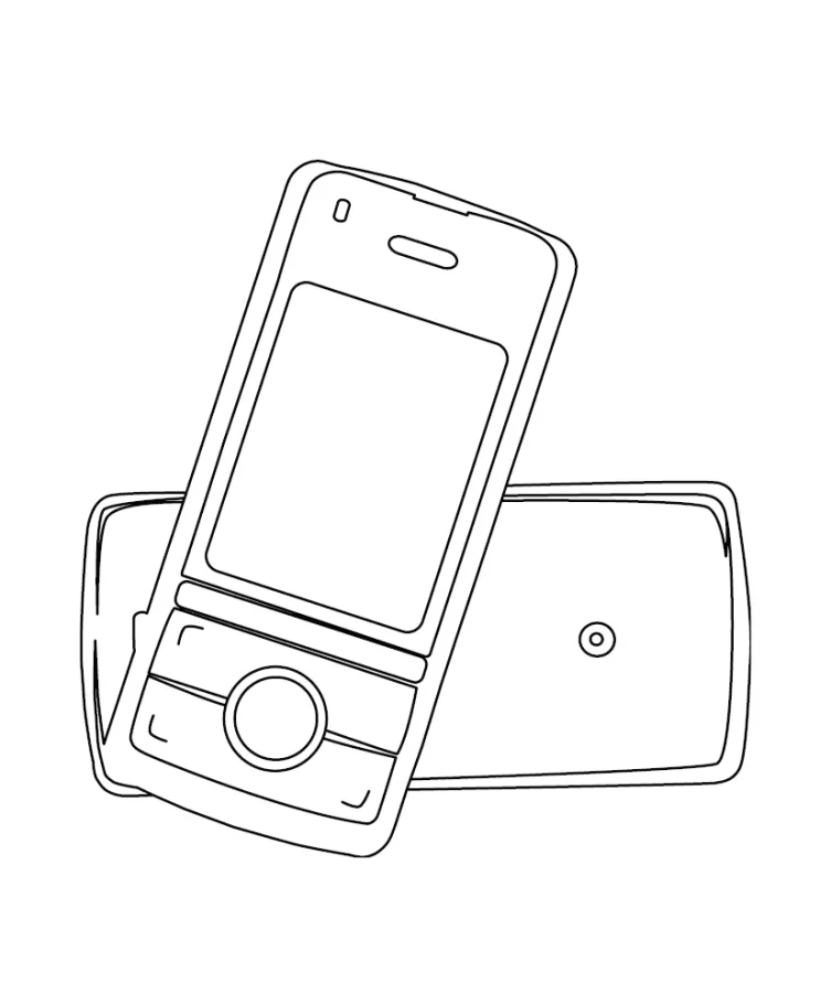 Desenho de Celular para colorir e imprimir: número 5