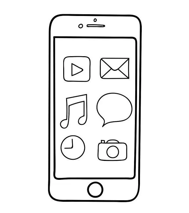 Desenho de Celular para colorir e imprimir: número 7