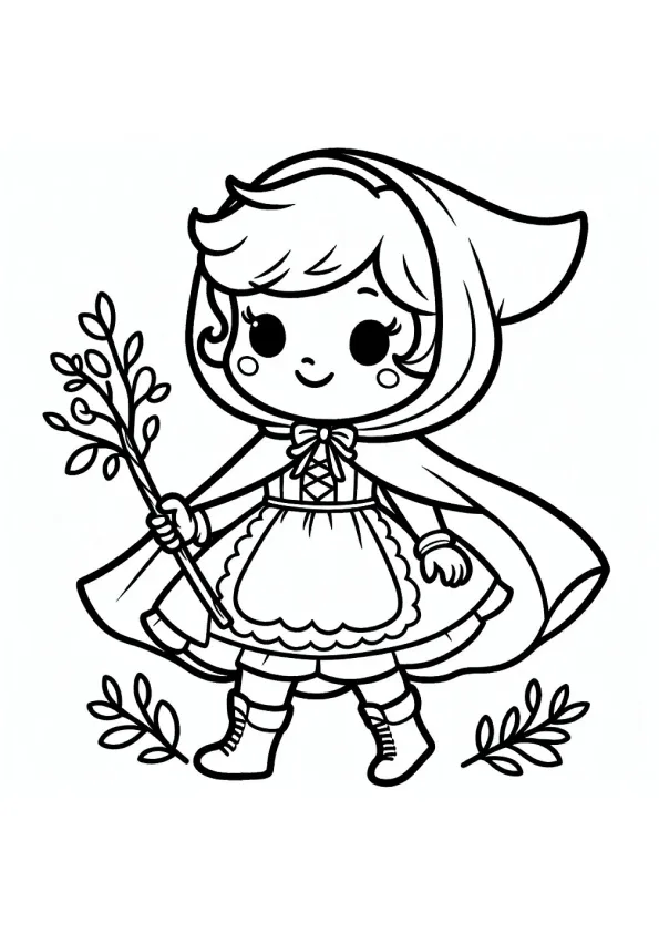 Desenho de Chapeuzinho Vermelho para colorir e imprimir: número 8