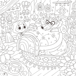 Desenho de Chapeuzinho Vermelho para colorir e imprimir: número 11