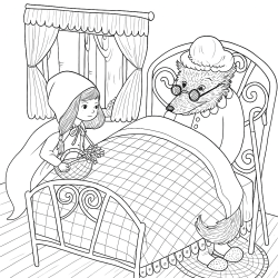 Desenho de Chapeuzinho Vermelho para colorir e imprimir: número 14