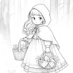 Desenho de Chapeuzinho Vermelho para colorir e imprimir: número 15
