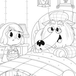 Desenho de Chapeuzinho Vermelho para colorir e imprimir: número 19