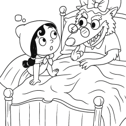 Desenho de Chapeuzinho Vermelho para colorir e imprimir: número 20