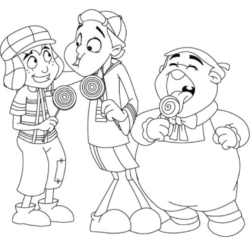 Desenho de Chaves para colorir e imprimir: número 2