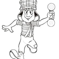 Desenho de Chaves para colorir e imprimir: número 4