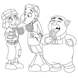 Desenho de Chaves para colorir e imprimir: número 5