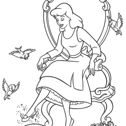 Desenho de Cinderela para colorir e imprimir: número 2