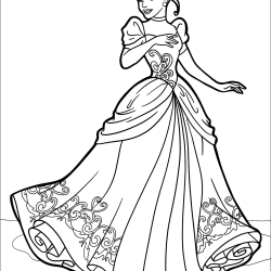 Desenho de Cinderela para colorir e imprimir: número 4