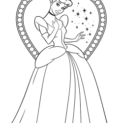 Desenho de Cinderela para colorir e imprimir: número 5