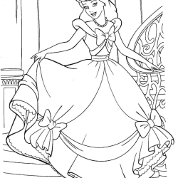 Desenho de Cinderela para colorir e imprimir: número 6