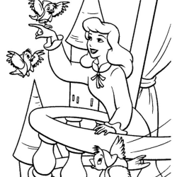 Desenho de Cinderela para colorir e imprimir: número 7