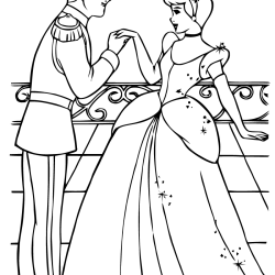 Desenho de Cinderela para colorir e imprimir: número 8
