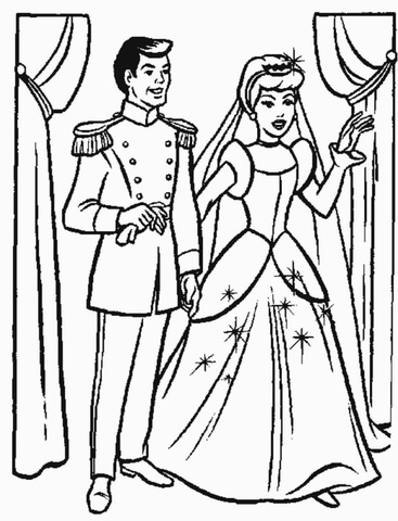 Desenho de Cinderela para colorir e imprimir: número 11