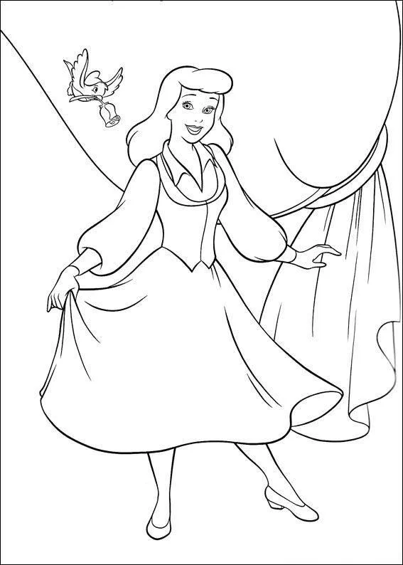 Desenho de Cinderela para colorir e imprimir: número 13