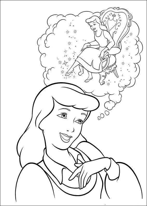 Desenho de Cinderela para colorir e imprimir: número 15