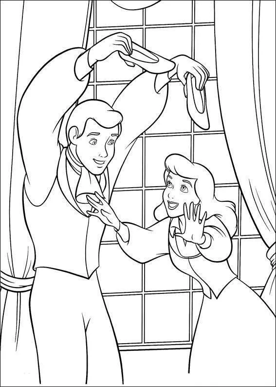 Desenho de Cinderela para colorir e imprimir: número 17