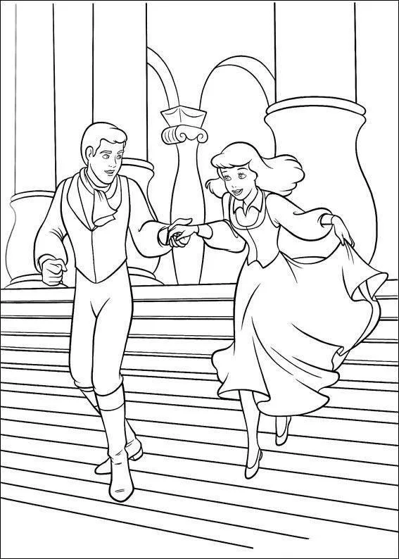 Desenho de Cinderela para colorir e imprimir: número 18