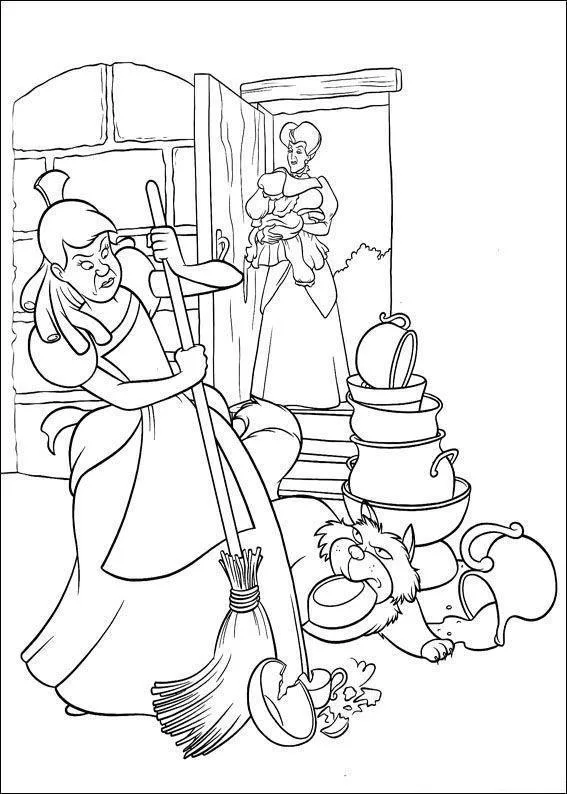 Desenho de Cinderela para colorir e imprimir: número 20