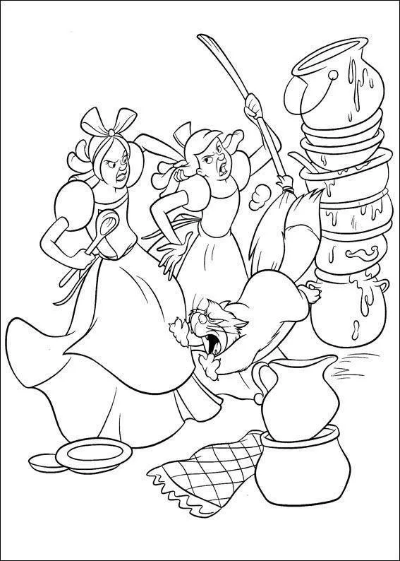 Desenho de Cinderela para colorir e imprimir: número 21